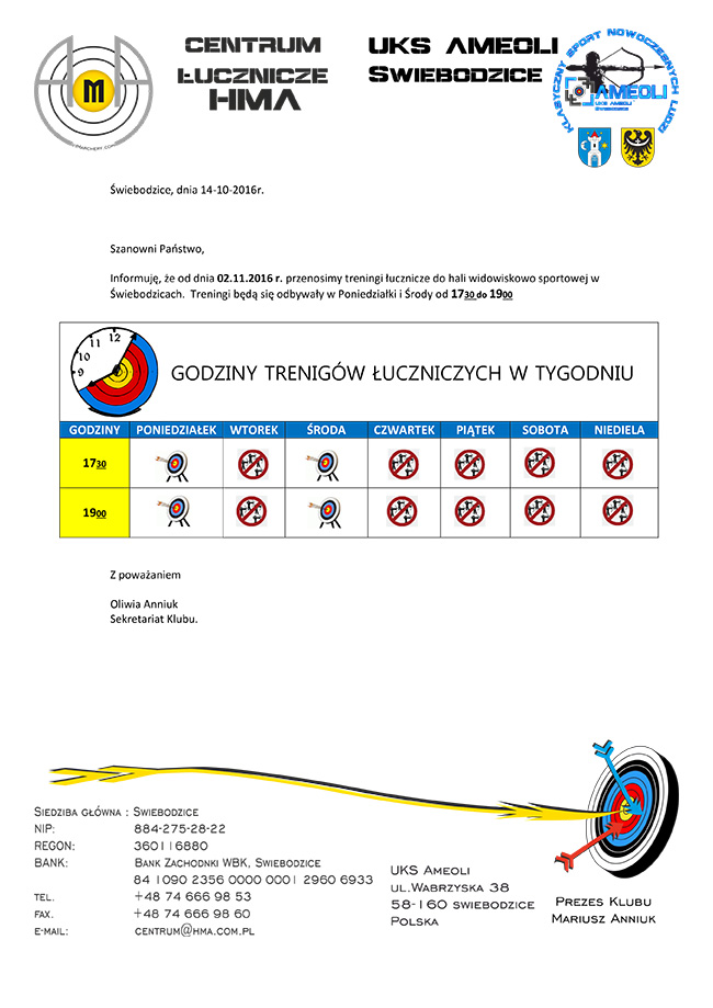 treningi sezon 2016 2017